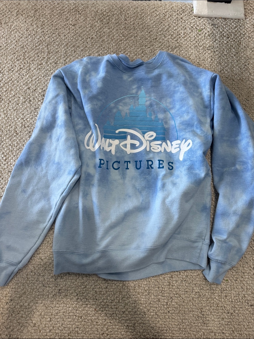 Disney Light Blue Tie-Dye Crewneck Sweatshirt